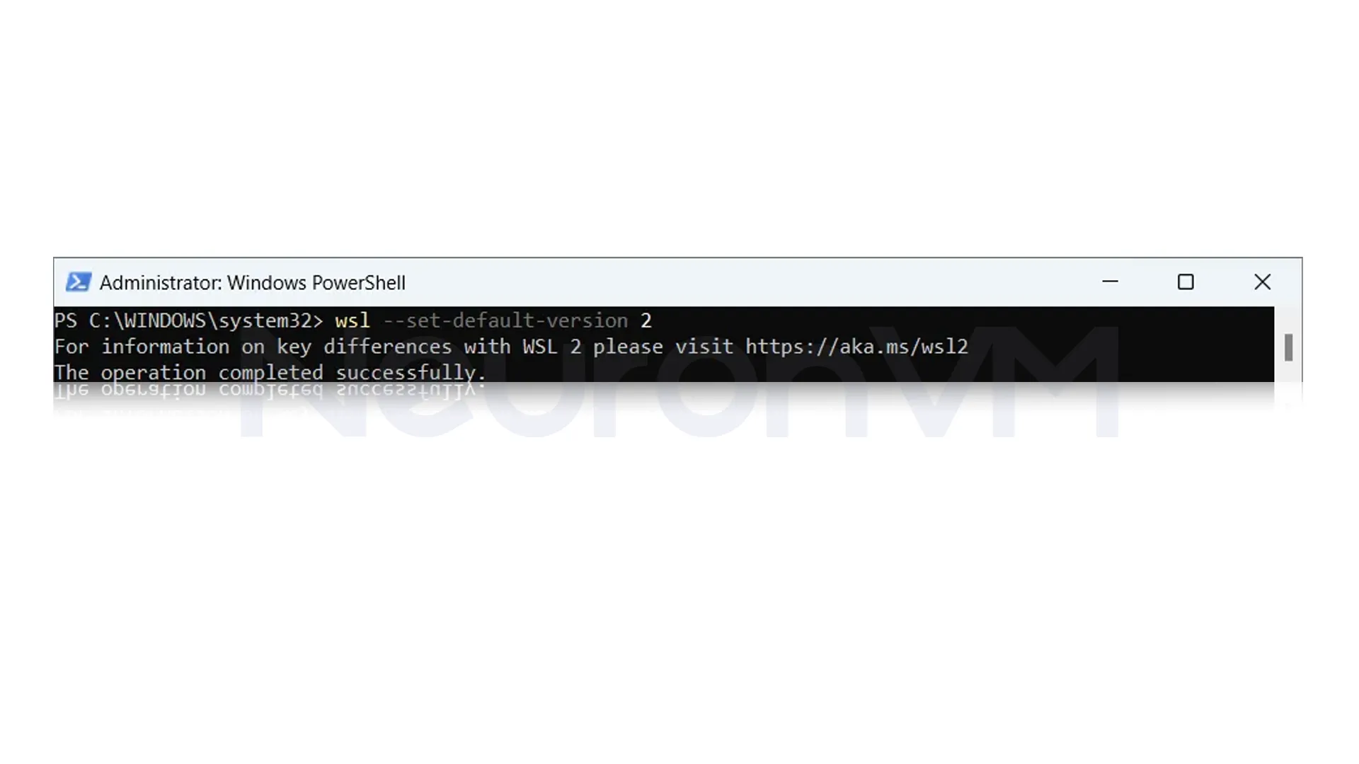 Set WSL version to 2