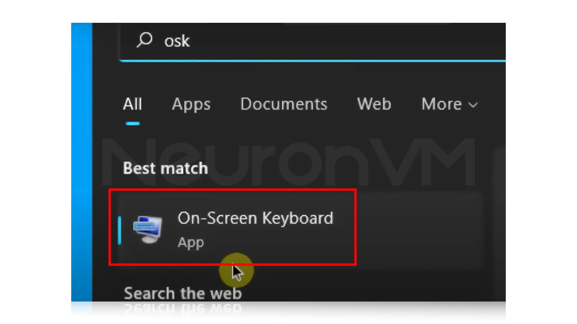 type" On-screen keyboard" into the search bar