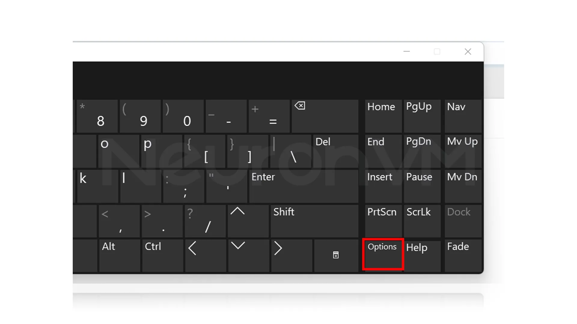 click on options