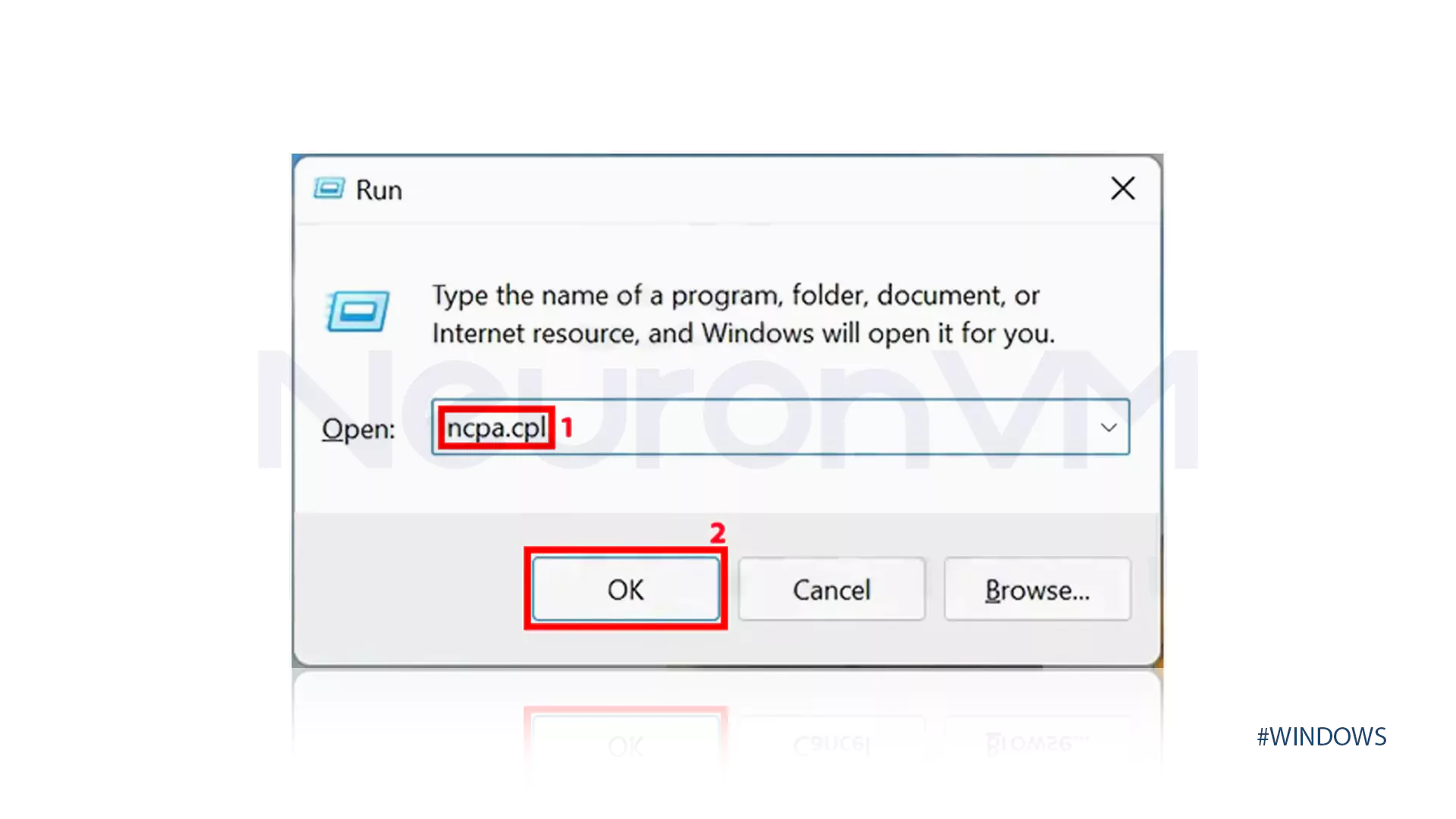 Adding an Additional IP on Windows: step 1