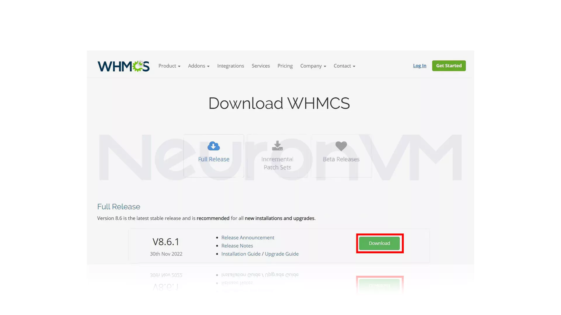 Download WHMCS: Step 1