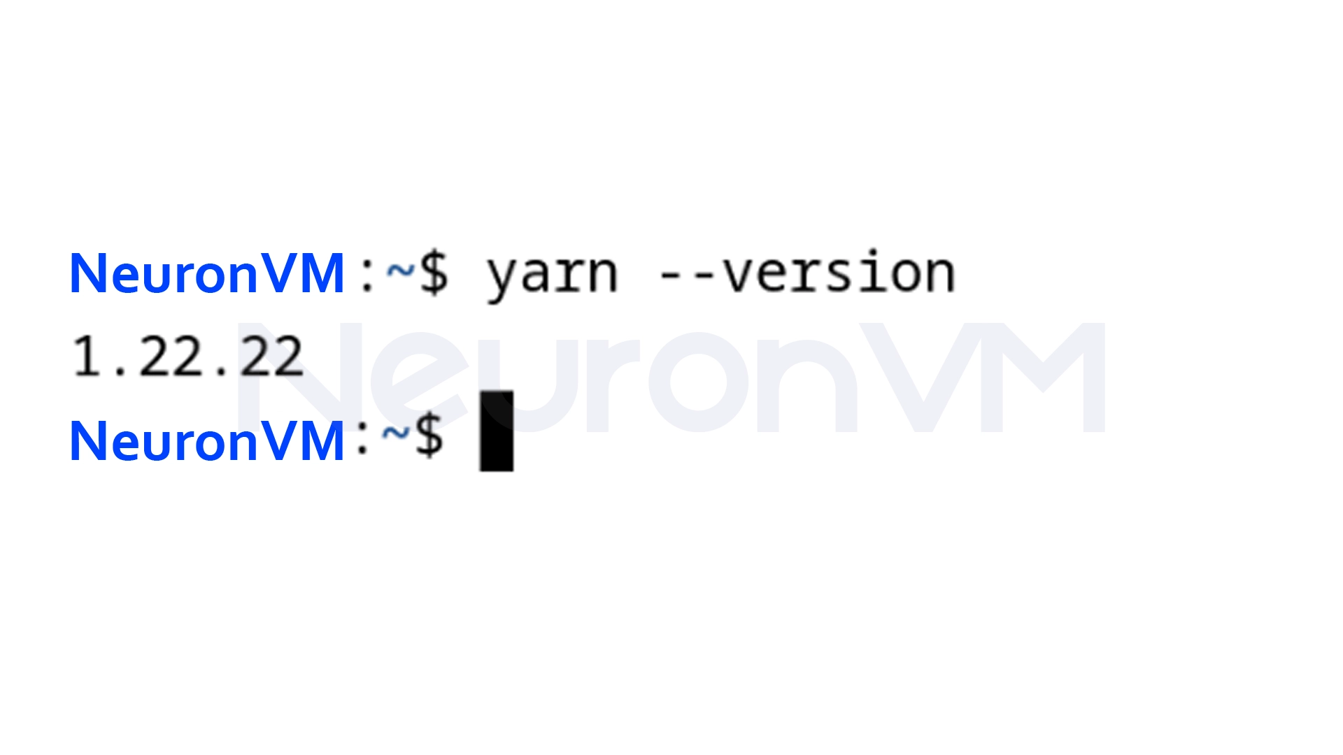 Verifying Yarn installation Command