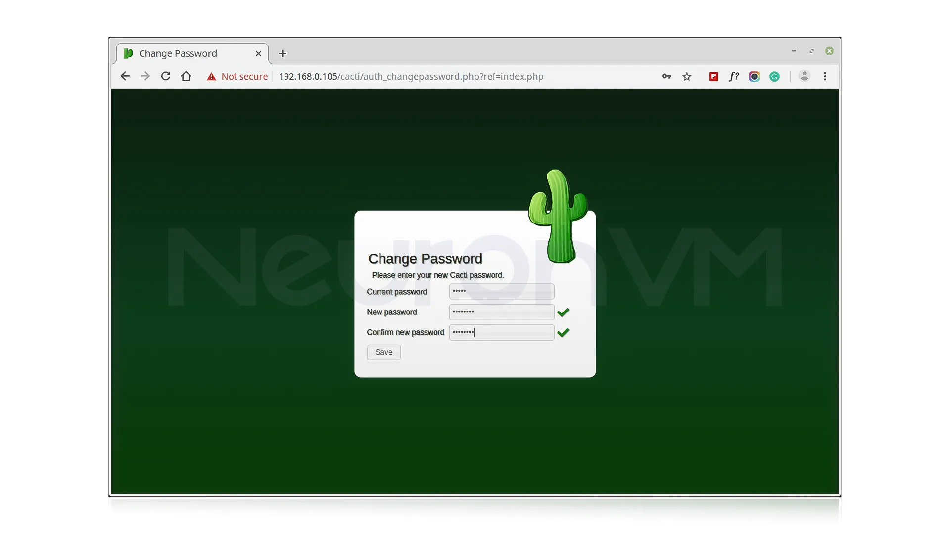 change default password