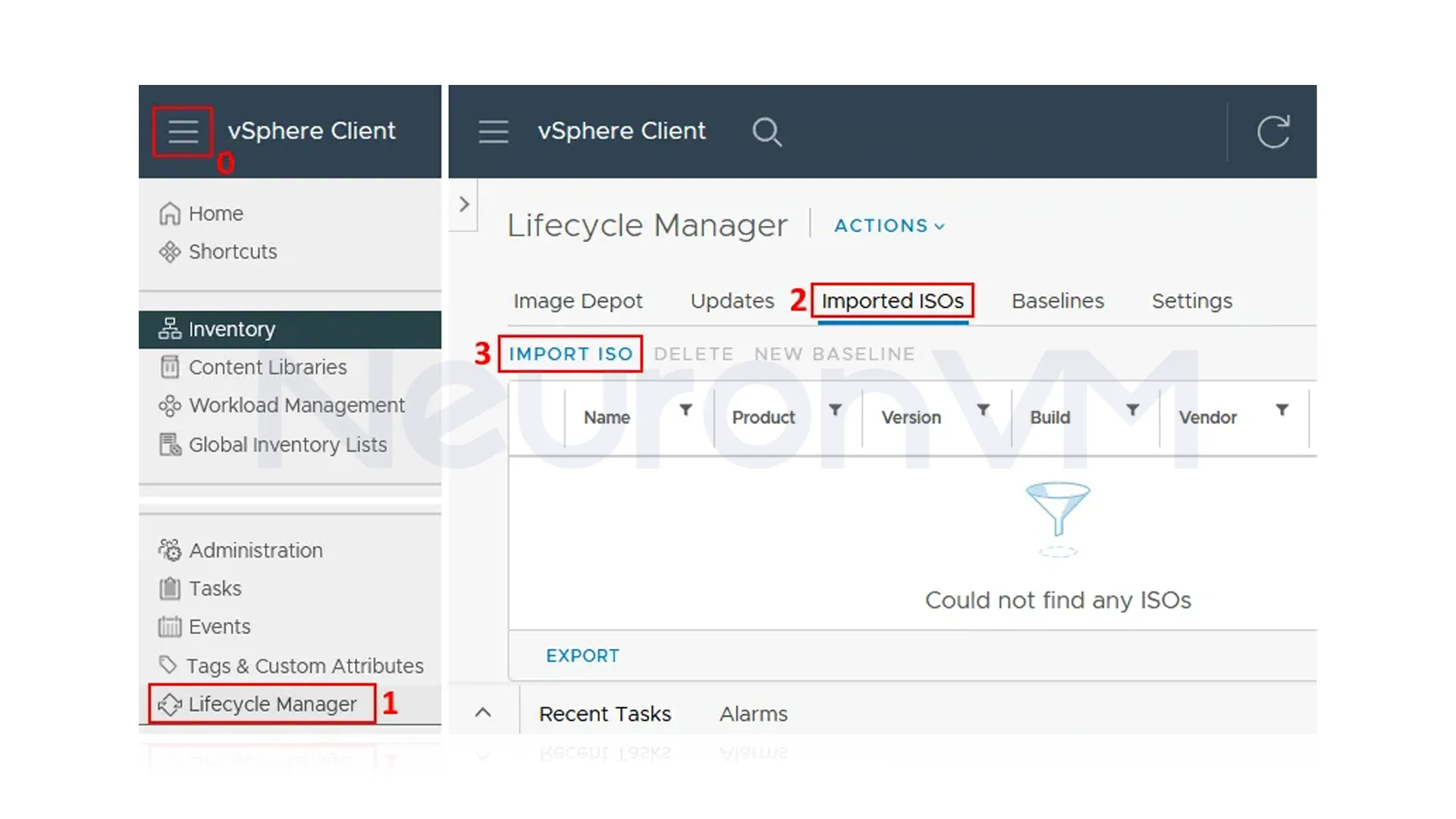 how to import vmware iso file