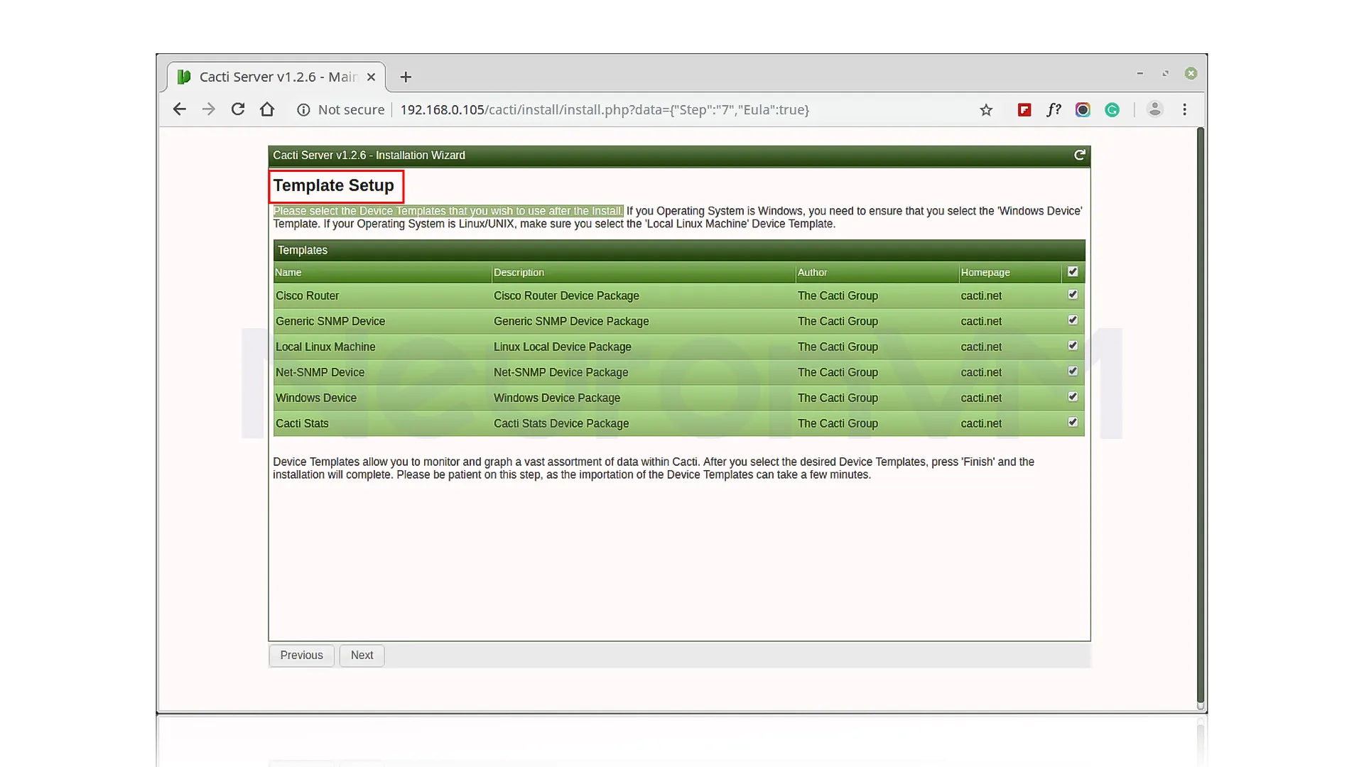 select the Device Templates