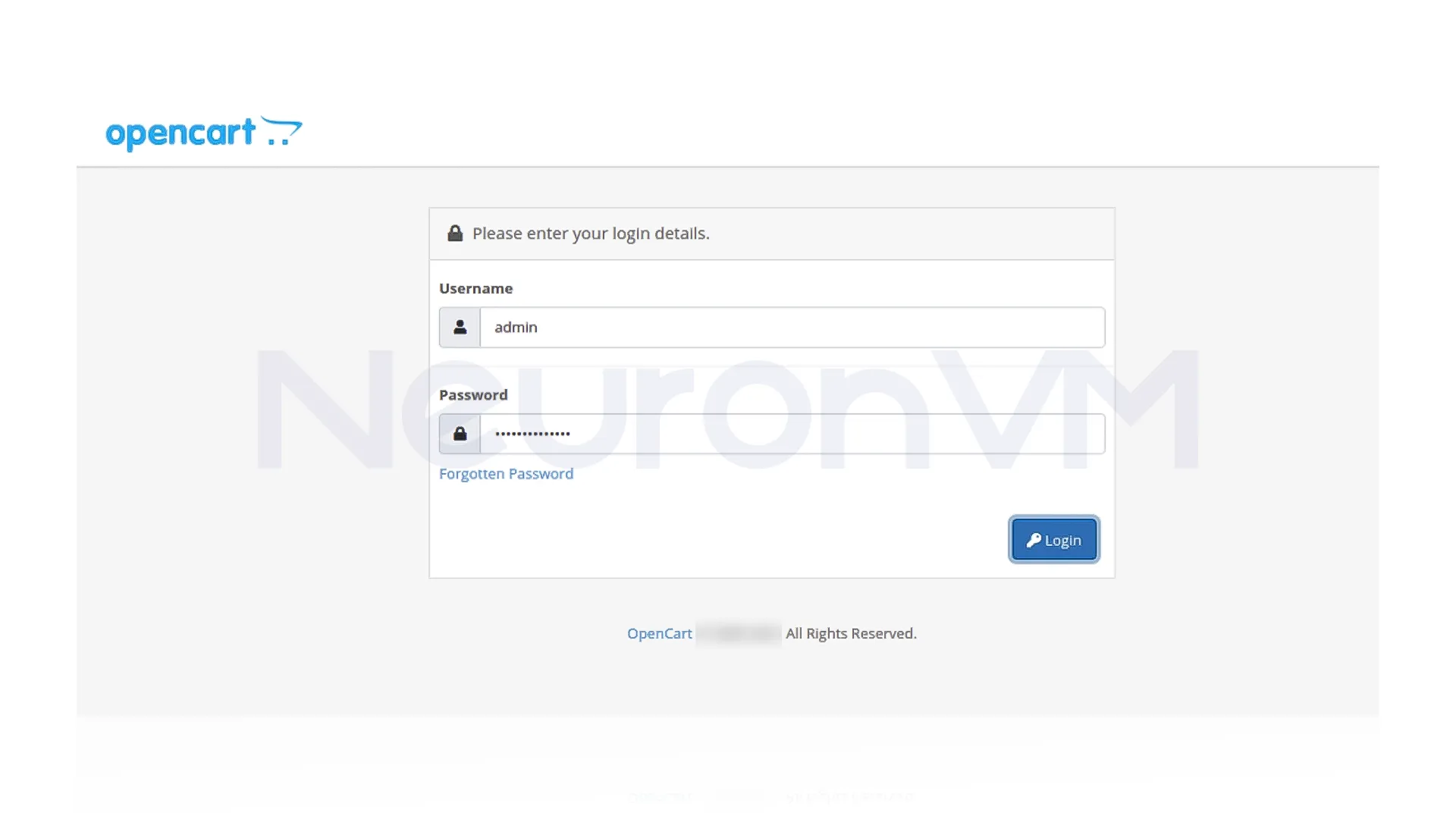 how to login opencart