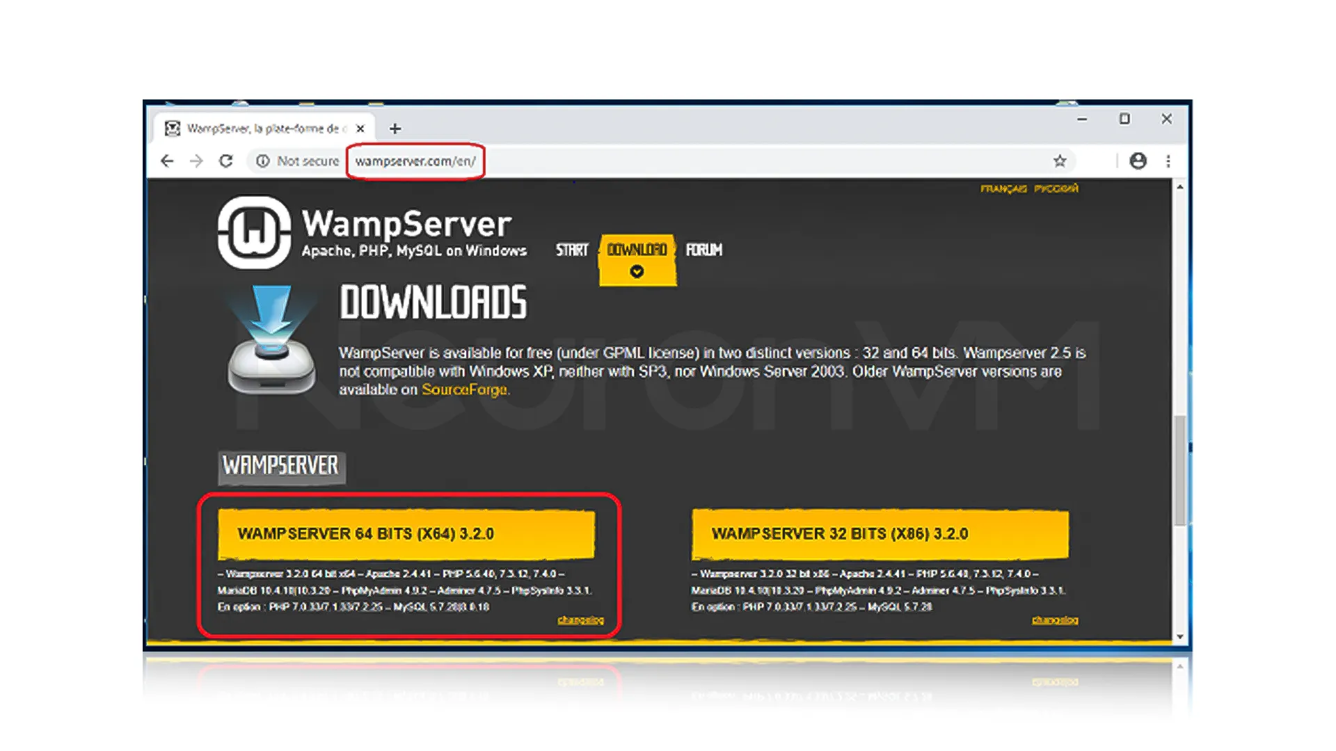 download WAMP Server on windows