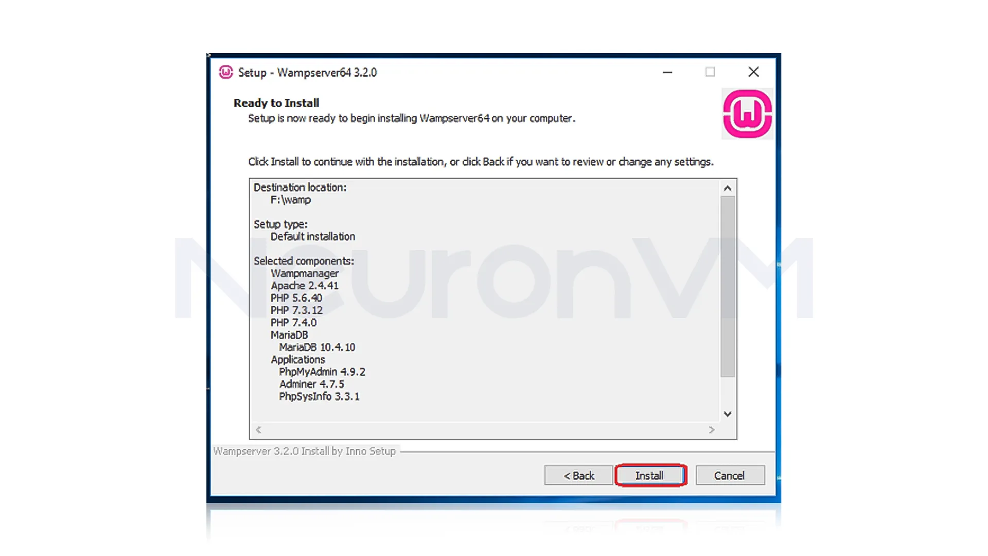 running wamp on windows