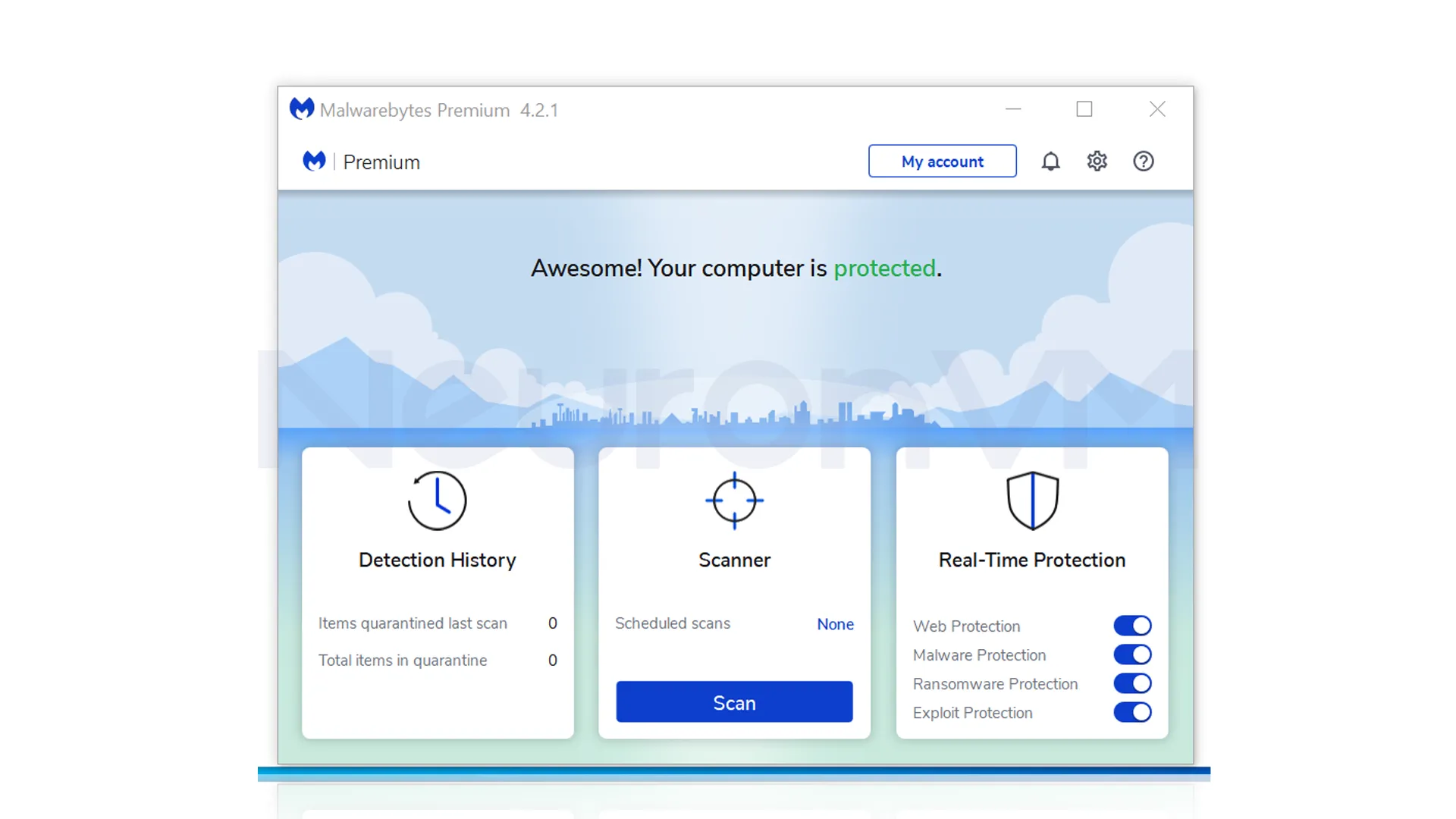 Malwarebytes-start-page on windows server