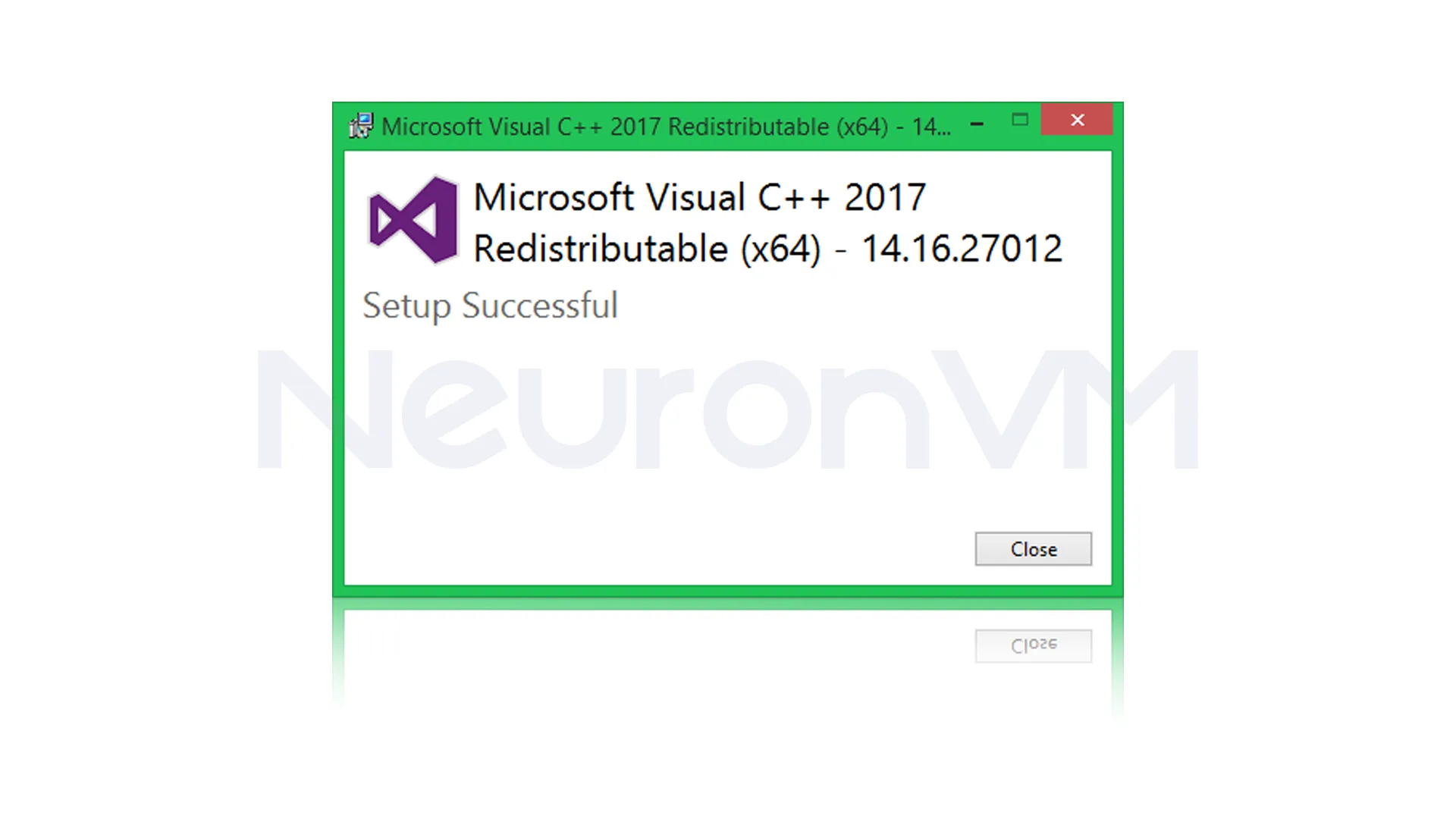 Visual C++ installation.