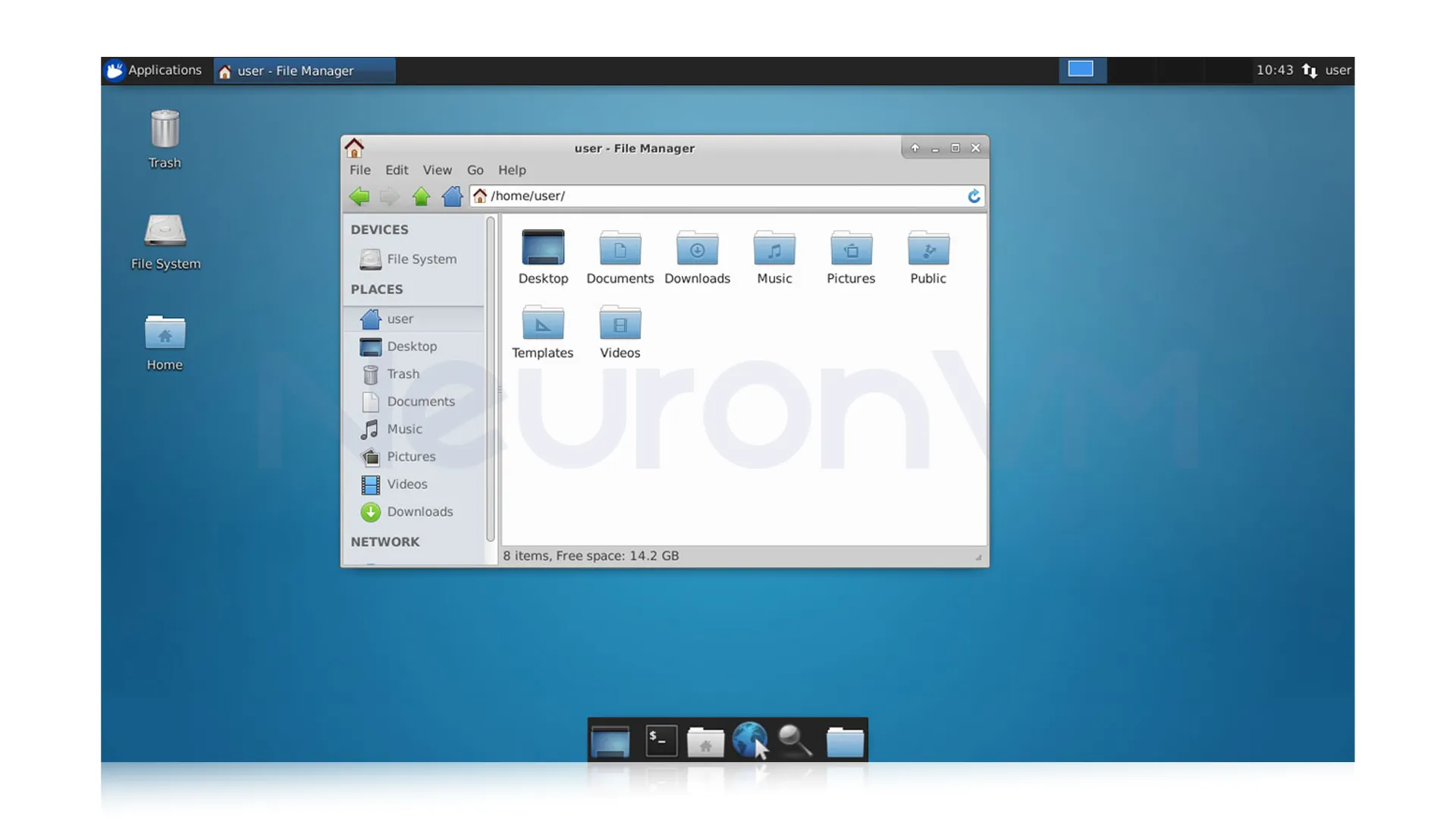 default desktop environment