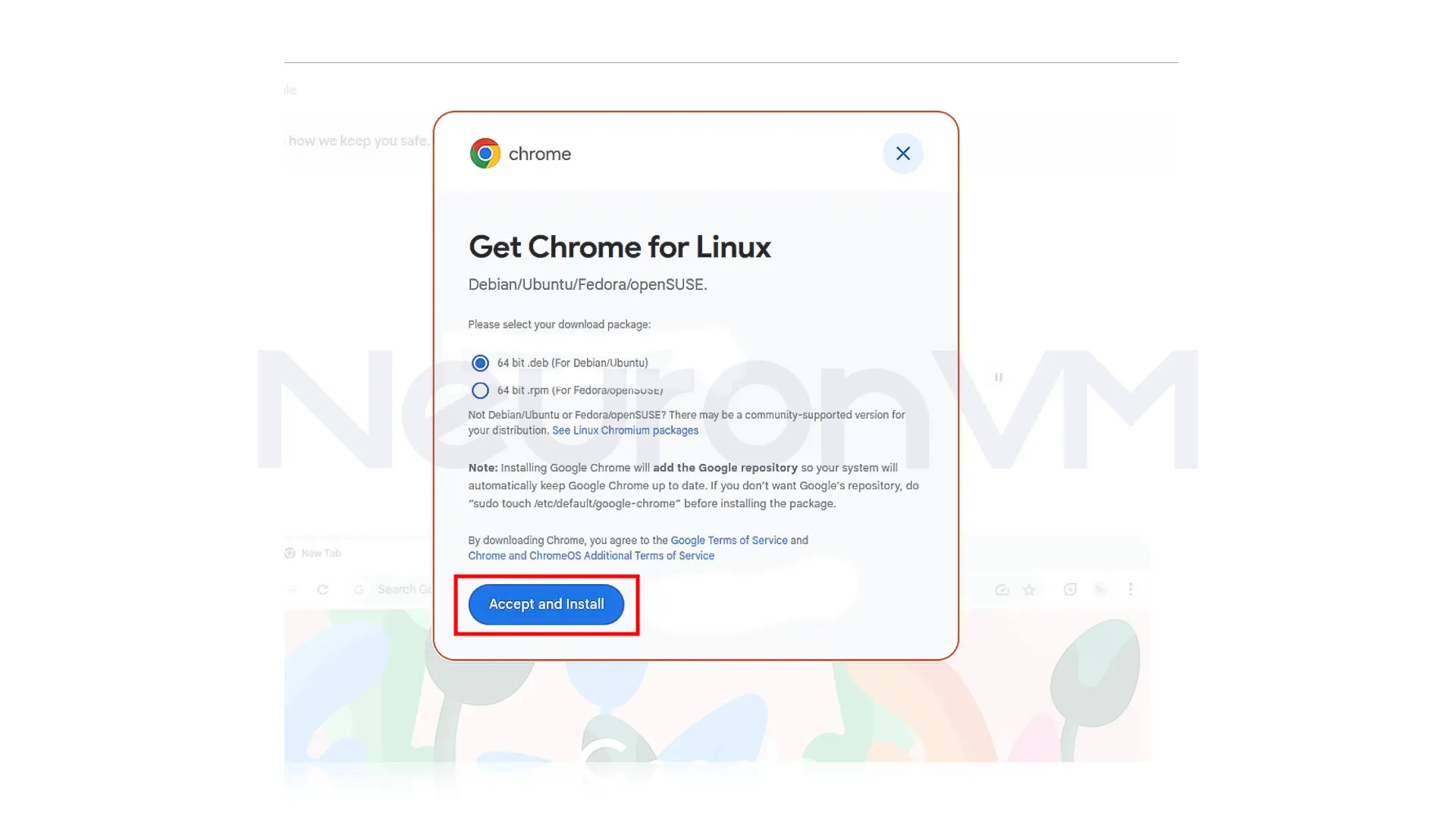 click on "Accept and Install"