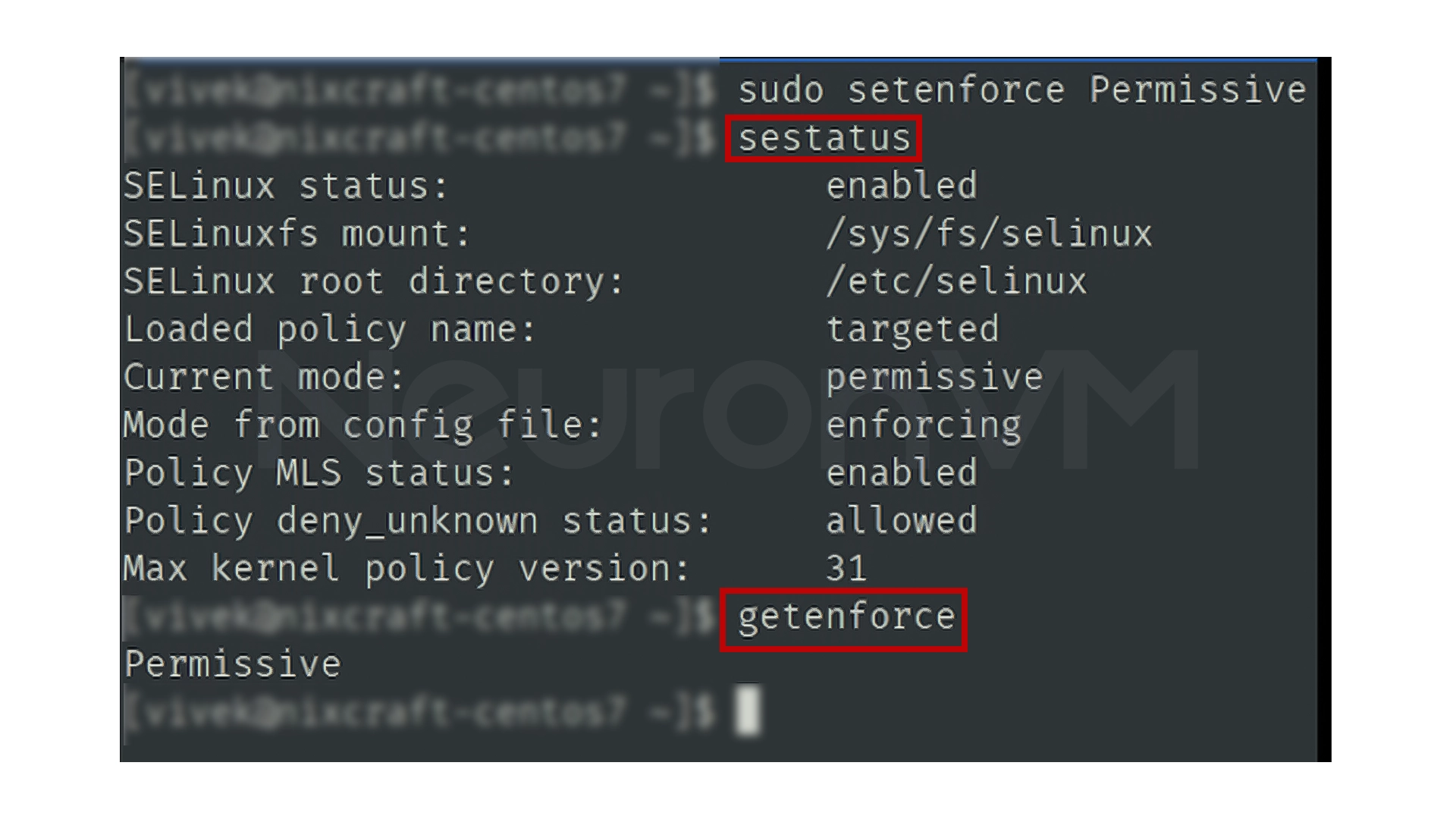 Disable SELinux command