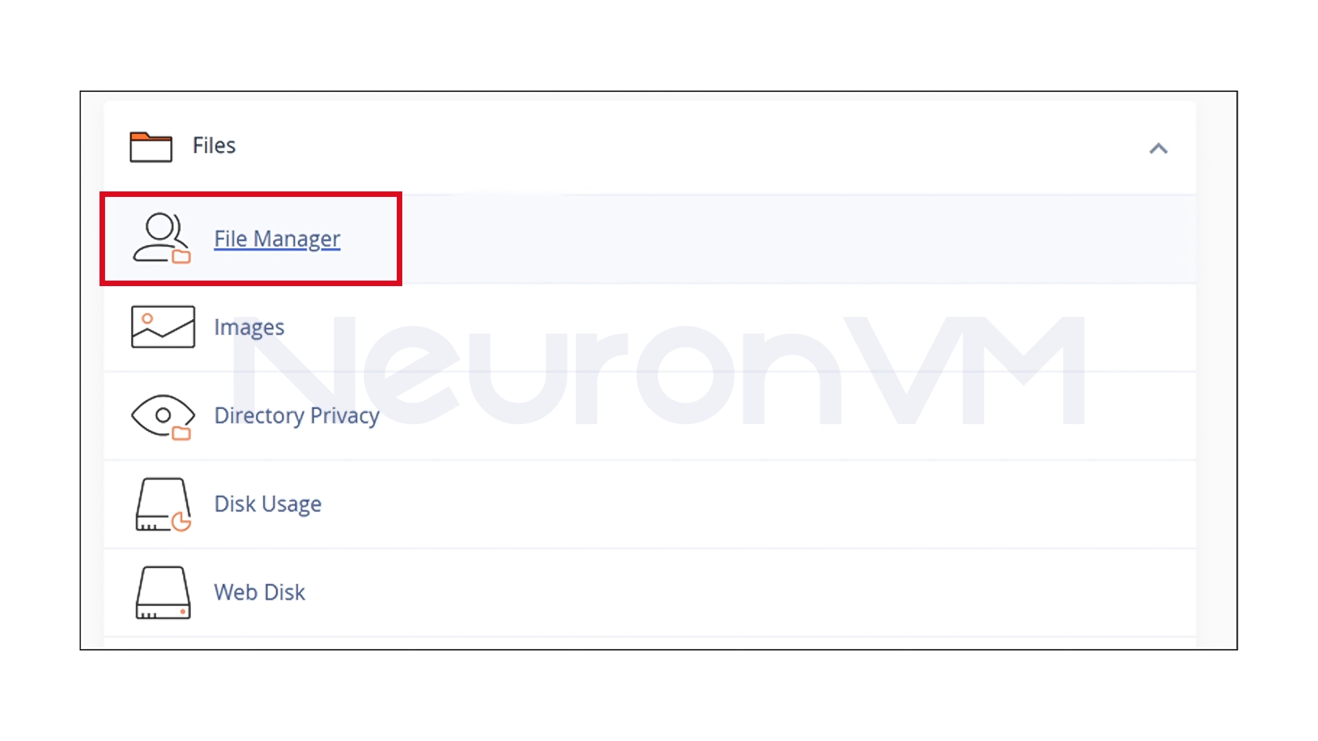 Select the File Manager option.