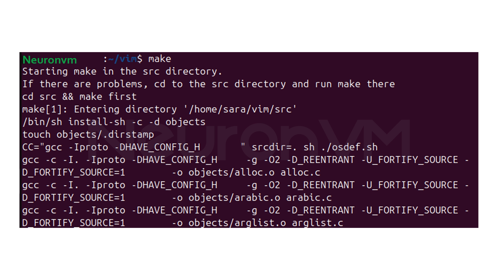 compile Vim using Vim command