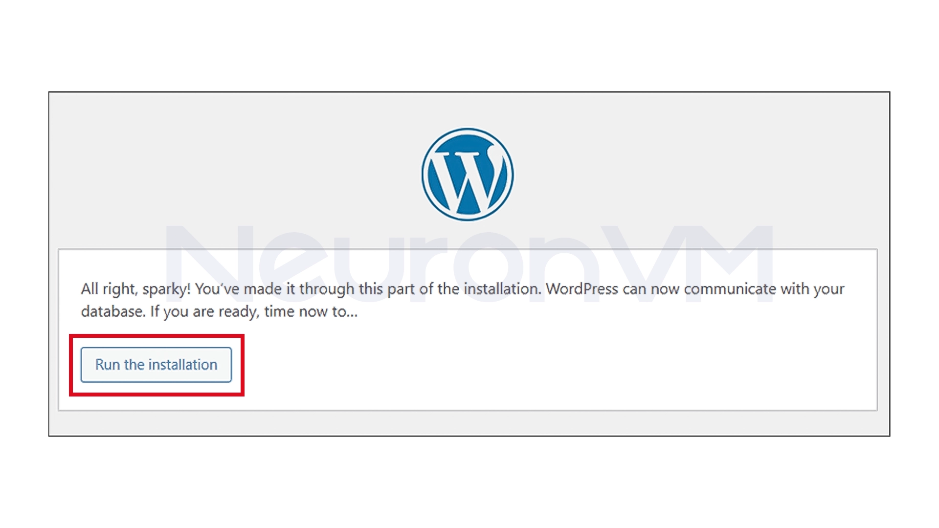 Run the installation
