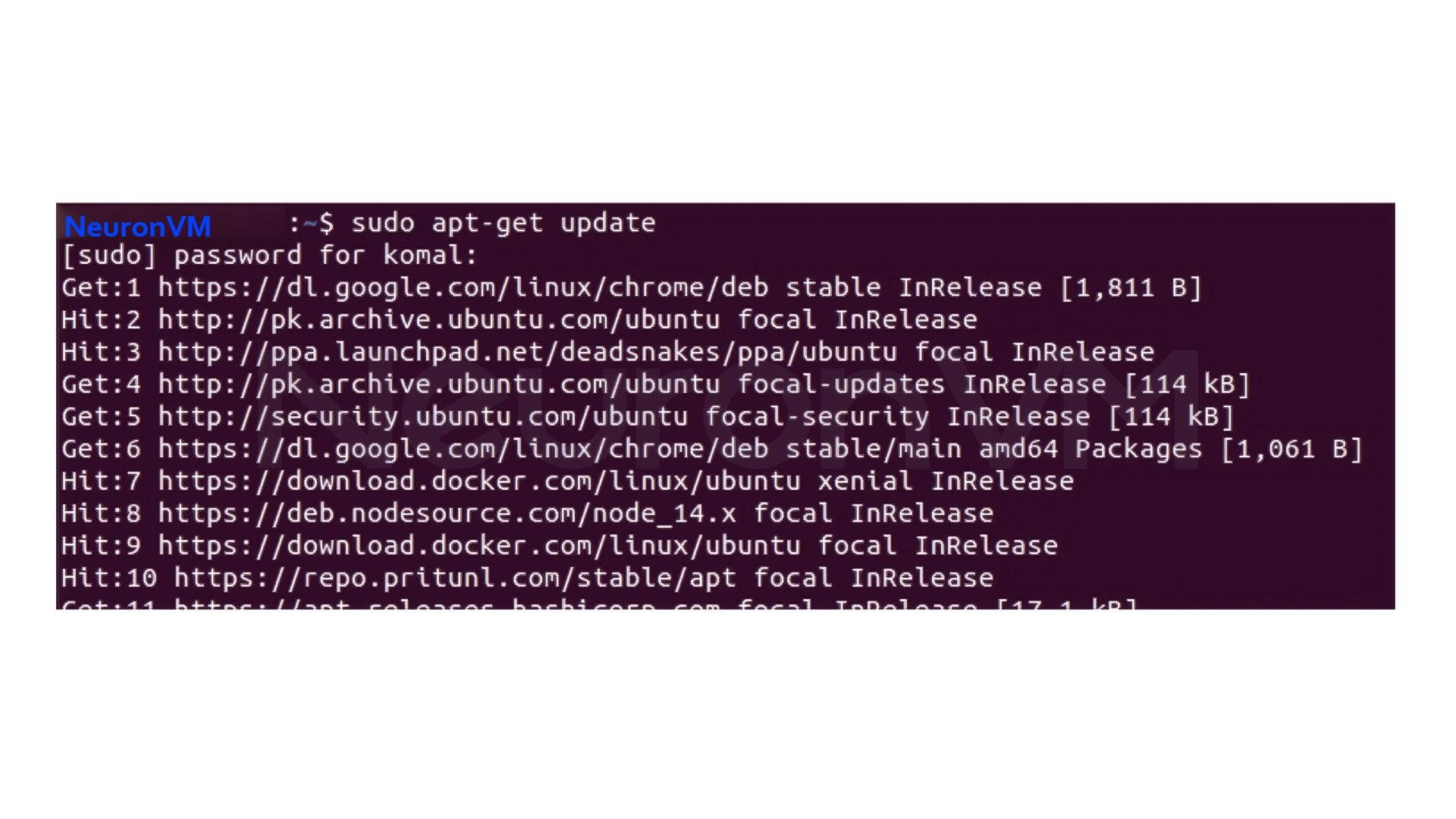 Ubuntu update command