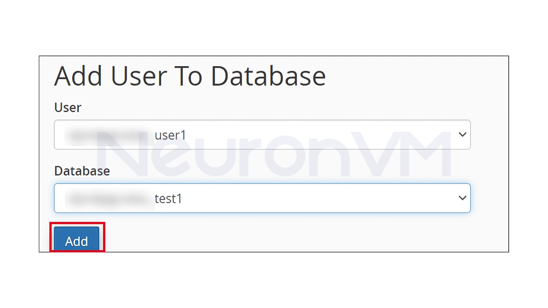 Add users to database click on add