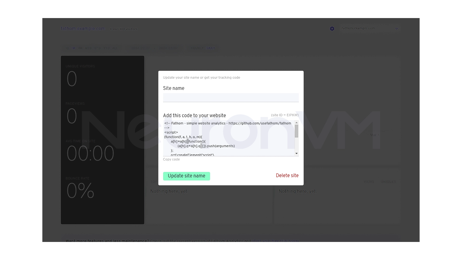 Click on Create site.