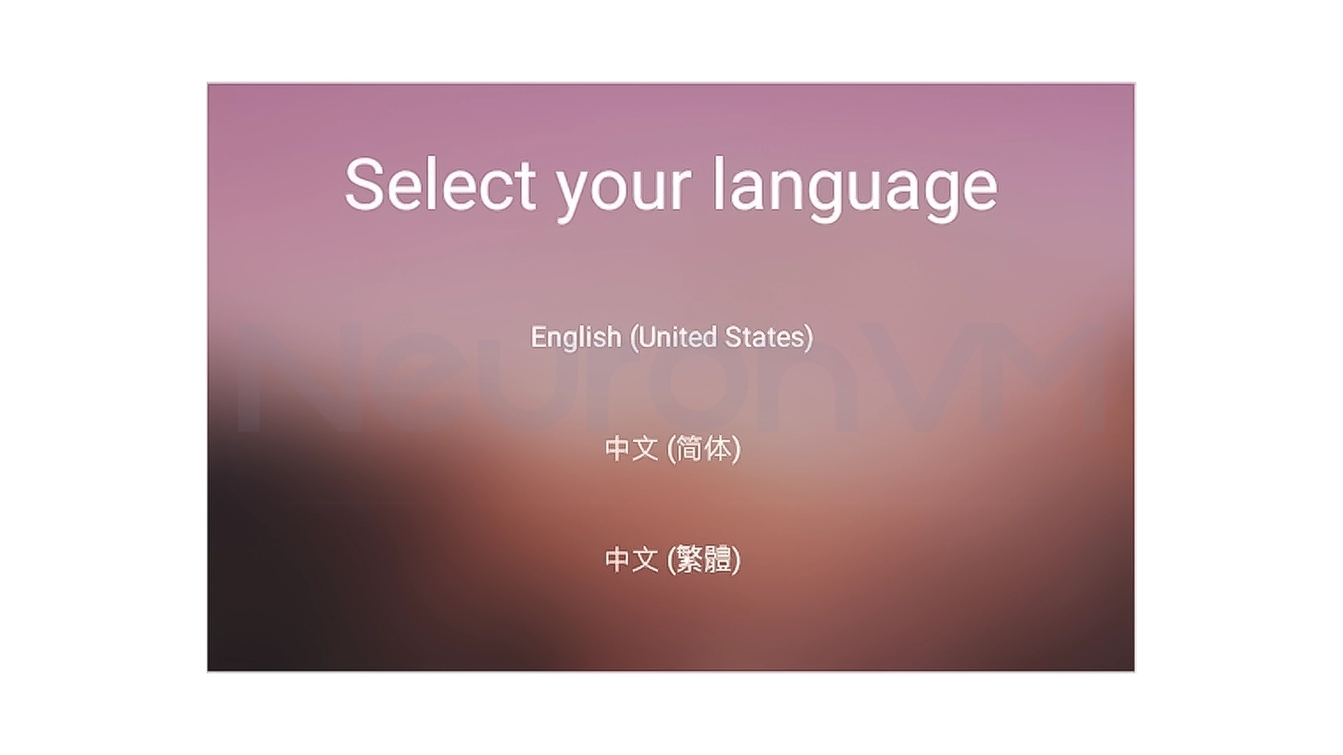 Select your preferred language