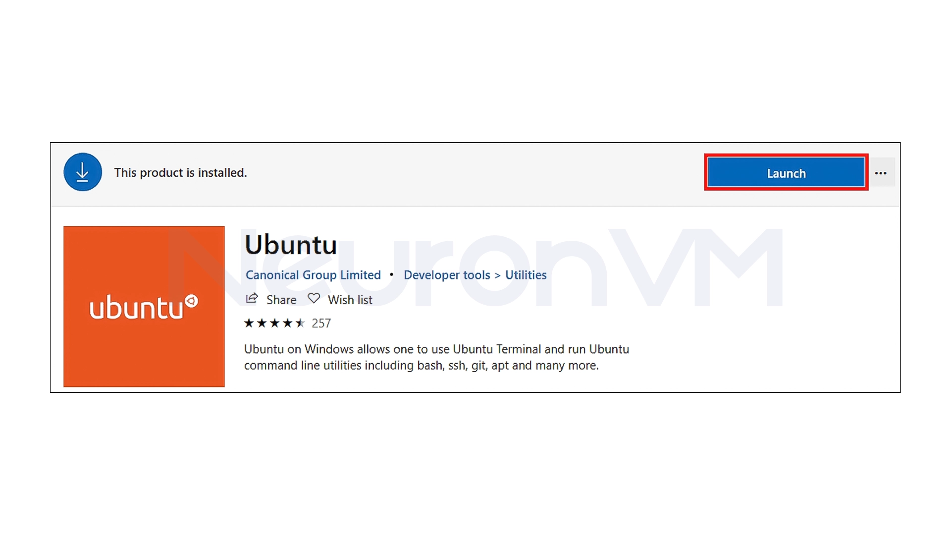 click on the Launch button.