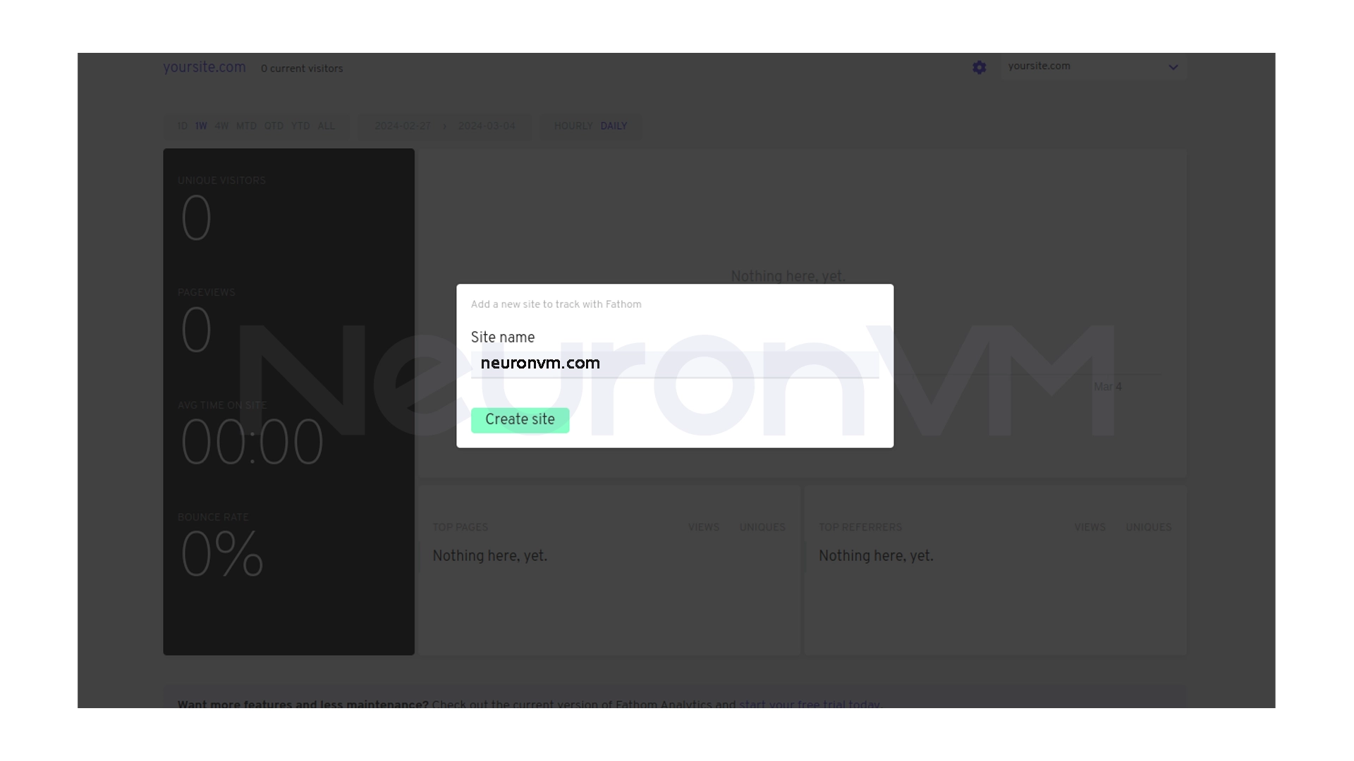 enter your site's domain