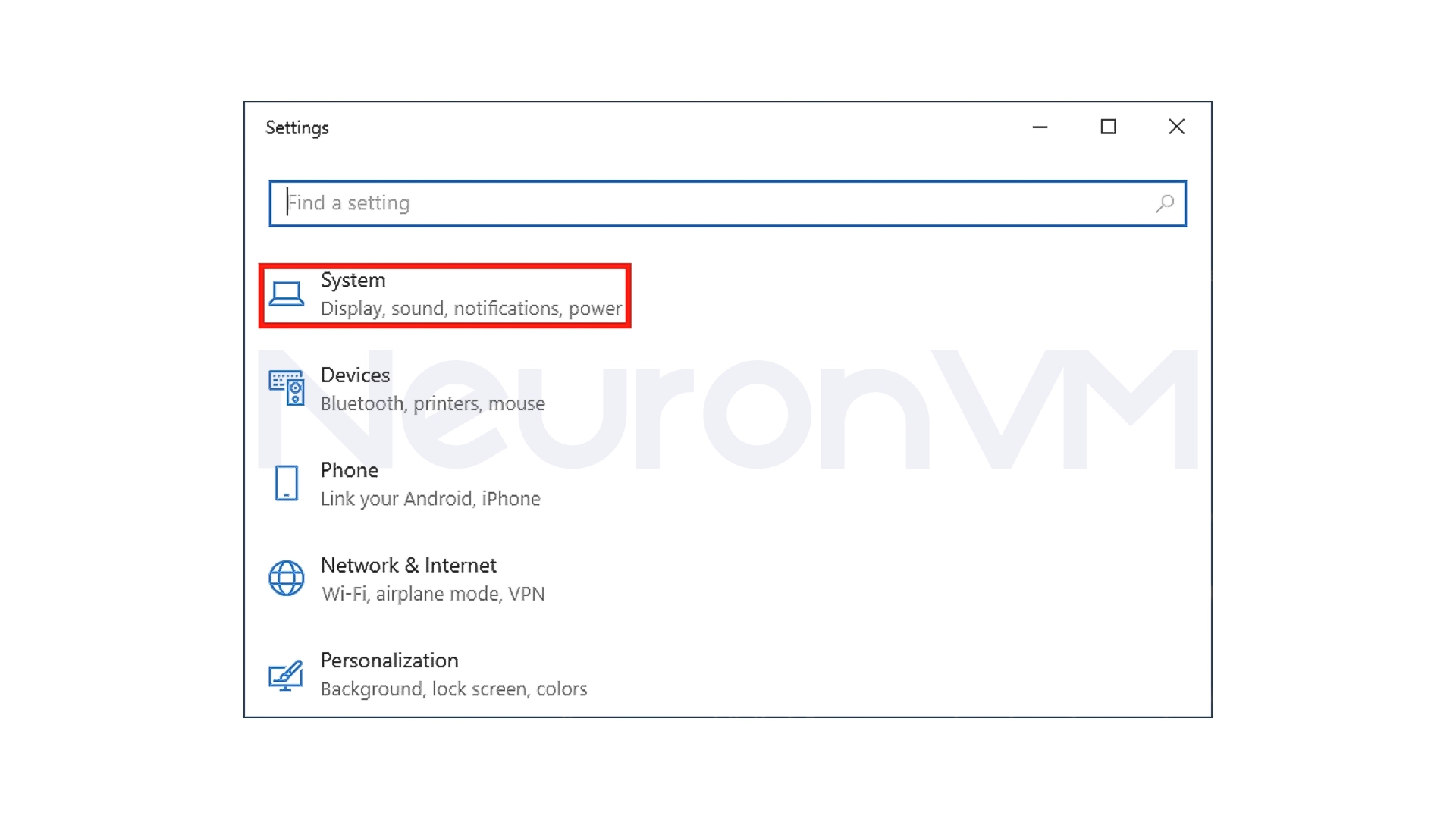 open system on Windows