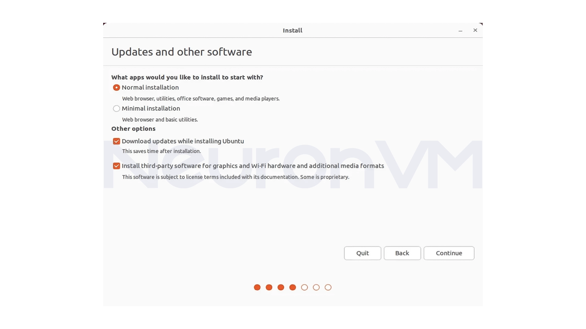 install updates and peripheral software enabled.
