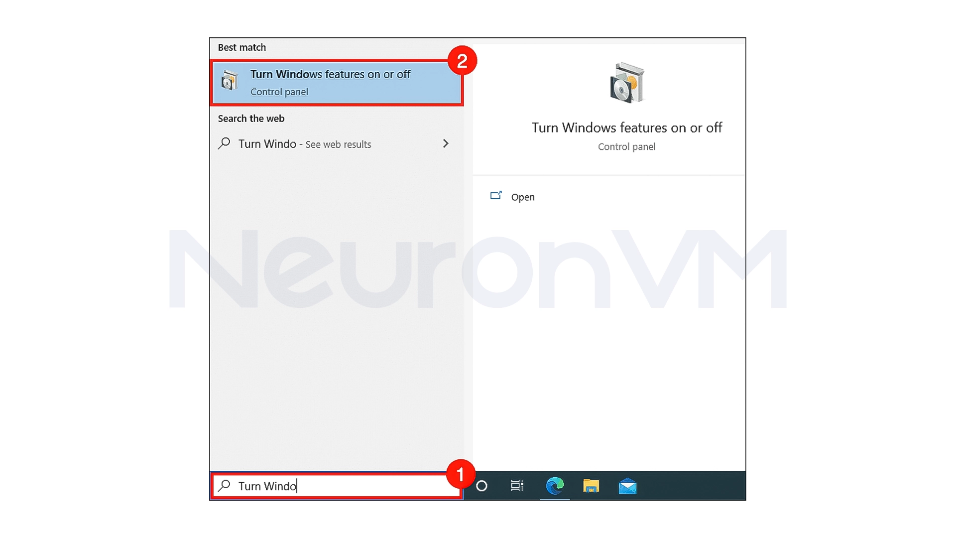 Turn Windows features off